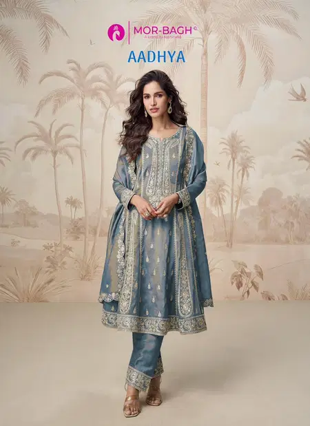 Aadhya By Aashirwad Mor Bagh Shimmer Silk Readymade Suits Exporters In India